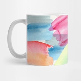 Colorful Watercolor Paint Swatches Brush Strokes Abstract Art Mug